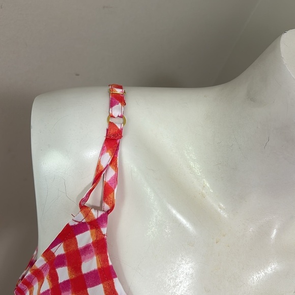 TOMMY BAHAMA Harbour Island Gingham Asymmetrical Sleeveless Beach Dress Pink Red - Picture 4 of 12